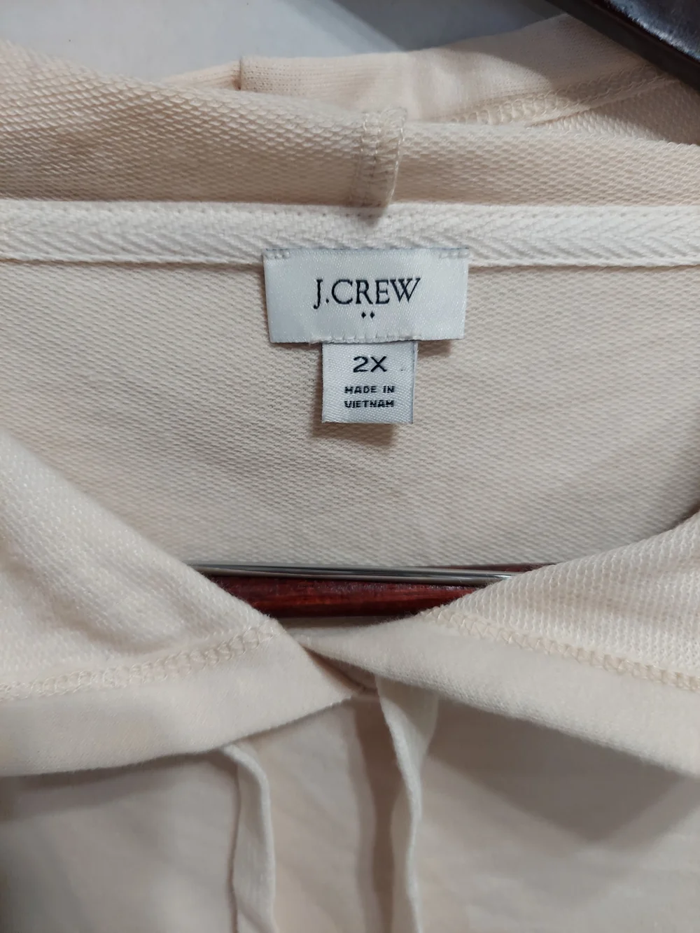 J. Crew Women's Cream Pullover Hooded Sweatshirt